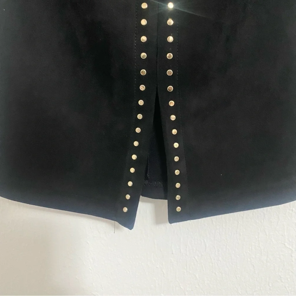 Catherine Malandrino Women’s Faux Leather with Gold Sequins Pencil Skirt Size 2